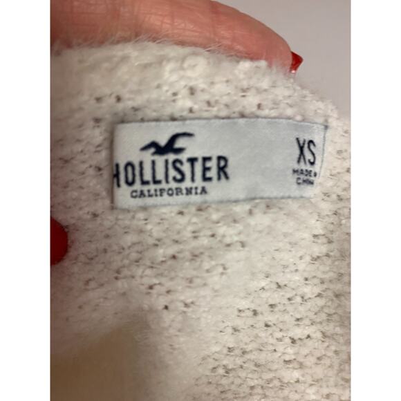 Hollister Womens Halter Sweater Cropped Tiny Twee Ivory Size XS Boho Schoolgirl - Picture 3 of 9
